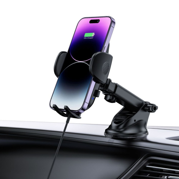 Uchwyt Samochodowy Na Telefon Z Ładowarką Indukcyjną Tech-Protect cm15 W-V1 Czarny