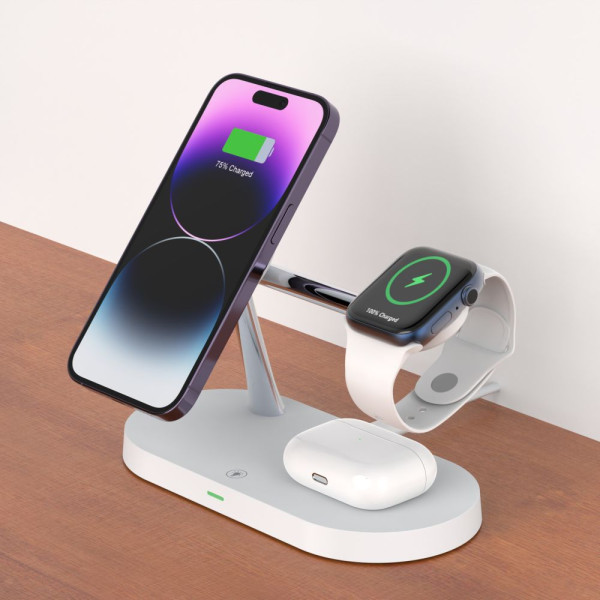 Ładowarka Indukcyjna MagSafe 3w1 Tech-Protect A12 Biały