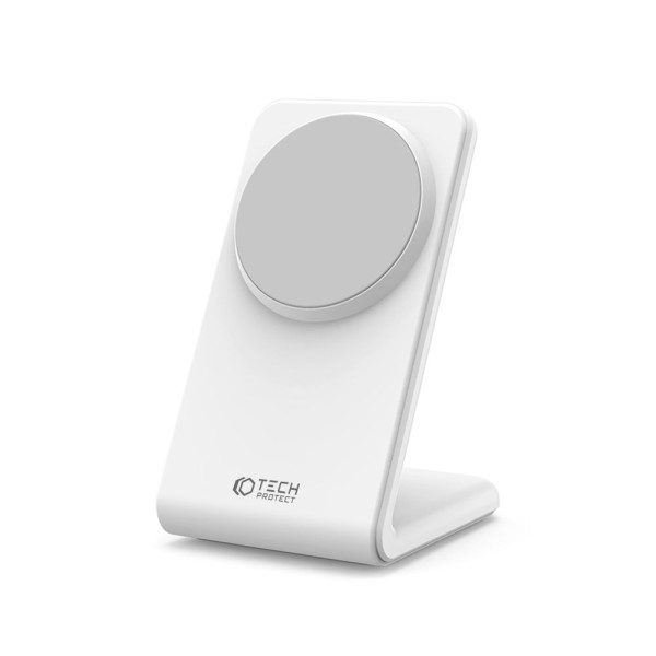 Stojak Z Ładowarką Indukcyjną MagSafe Tech-Protect QI15 W-A23 Biały