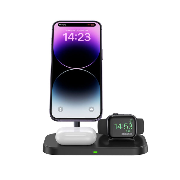 Ładowarka 3w1 MagSafe Tech-Protect QI15 W A22 Czarny