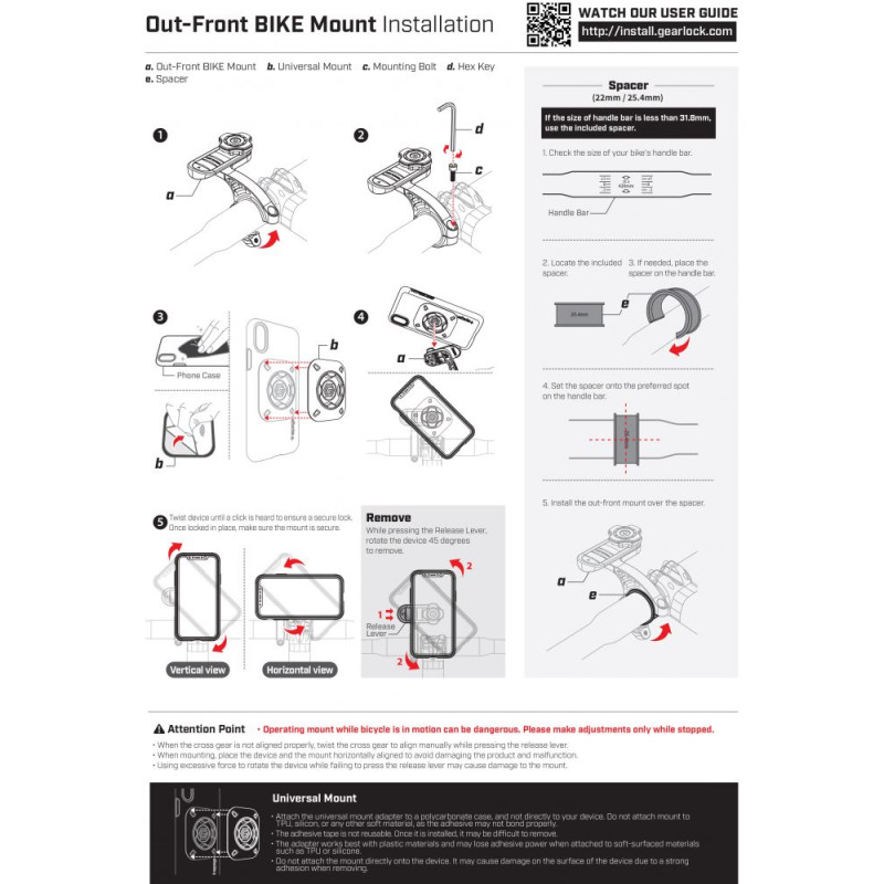 Uchwyt Spigen Gearlock MF100 Czarny