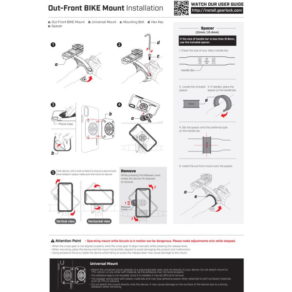 Uchwyt Spigen Gearlock MF100 Czarny
