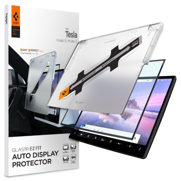 Szkło Hartowane Spigen Glas.Tr " Ez Fit " Tesla Model X 2022 / Model S 2021