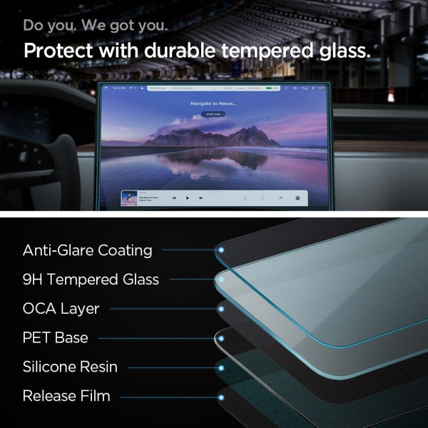 Szkło Hartowane Spigen Glas.Tr " Ez Fit " Tesla Model X 2022 / Model S 2021