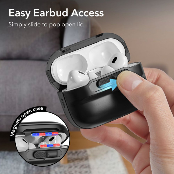 Etui Do Apple AirPods Pro 1 / 2 ESR Pulse Halolock MagSafe Czarny