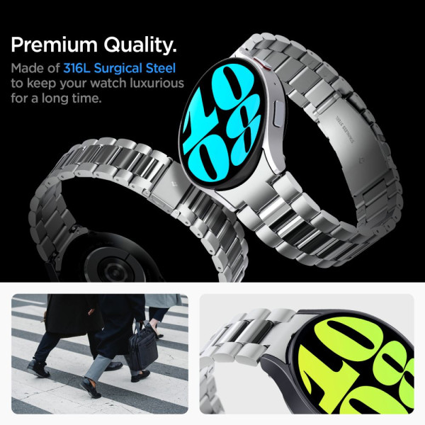 Bransoletka Samsung Galaxy Watch 6 ( 44 mm ) Spigen Modern Fit Band Srebrny