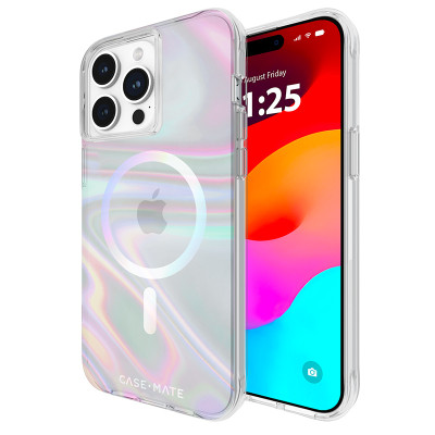 Etui Do iPhone 15 Pro Max Case-Mate Soap Bubble MagSafe Przezroczysty