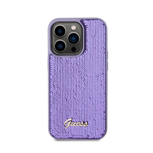 Etui Do iPhone 15 Pro Max Guess Sequin Script Metal Fioletowy