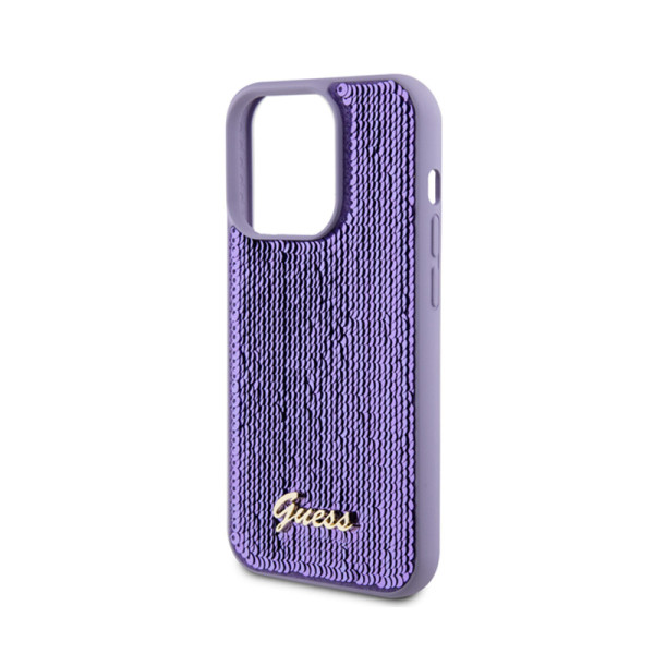 Etui Do iPhone 15 Pro Max Guess Sequin Script Metal Fioletowy