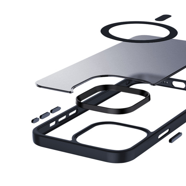 Etui Do iPhone 15 Pro Max MagSafe Crong Hybrid Frost Mag Cover Niebieski