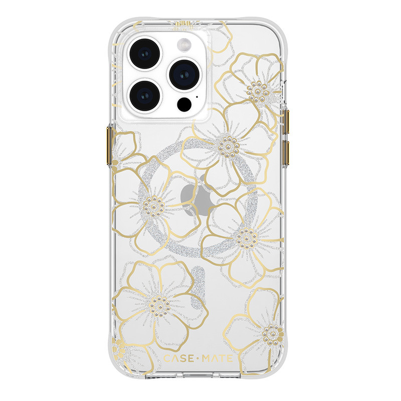 Etui Do iPhone 15 Pro Max Case-Mate Floral Gems MagSafe Złoty