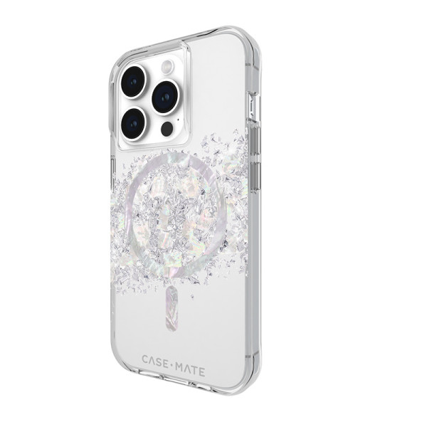 Etui Do iPhone 15 Pro Zdobione Masą Perłową Case-Mate Karat MagSafe Przezroczysty