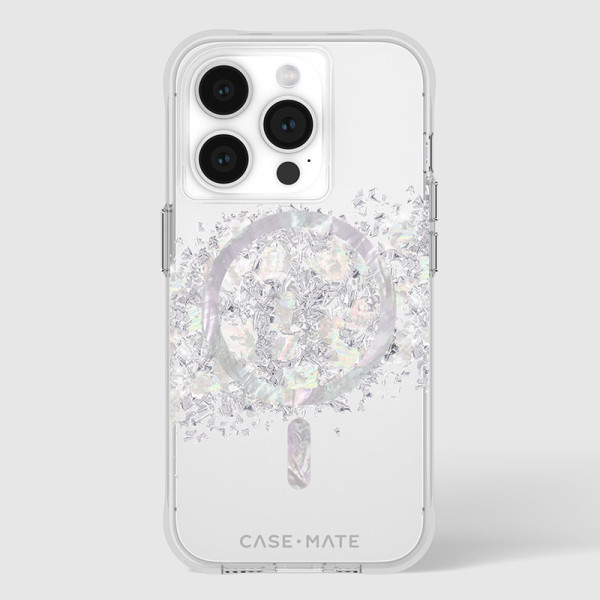 Etui Do iPhone 15 Pro Zdobione Masą Perłową Case-Mate Karat MagSafe Przezroczysty