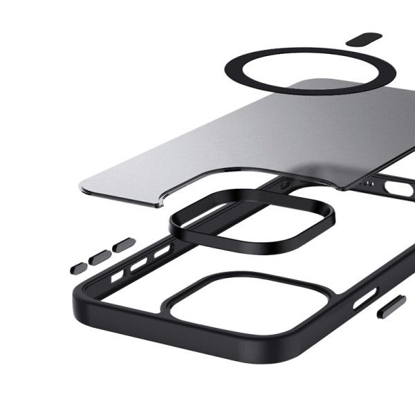 Etui Do iPhone 15 Pro Max MagSafe Crong Hybrid Frost Mag Cover Czarny