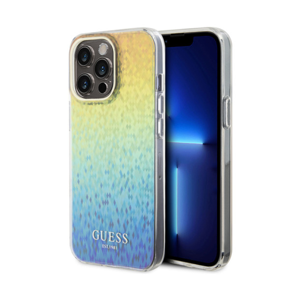 Etui Do iPhone 15 Pro Max Guess Iml Faceted Mirror Disco Iridescent Przezroczysty