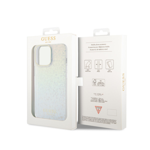 Etui Do iPhone 15 Pro Max Guess Iml Faceted Mirror Disco Iridescent Przezroczysty