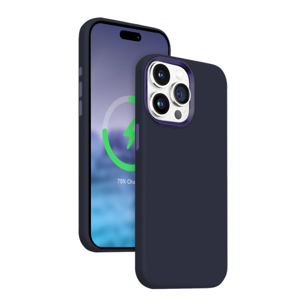 Etui Do iPhone 15 Pro MagSafe Crong Color Cover Lux Magnetic Niebieski