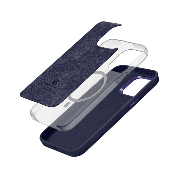 Etui Do iPhone 15 Pro MagSafe Crong Color Cover Lux Magnetic Niebieski