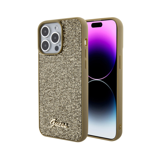 Etui Do iPhone 15 Pro Max Guess Disco Metal Script Złoty