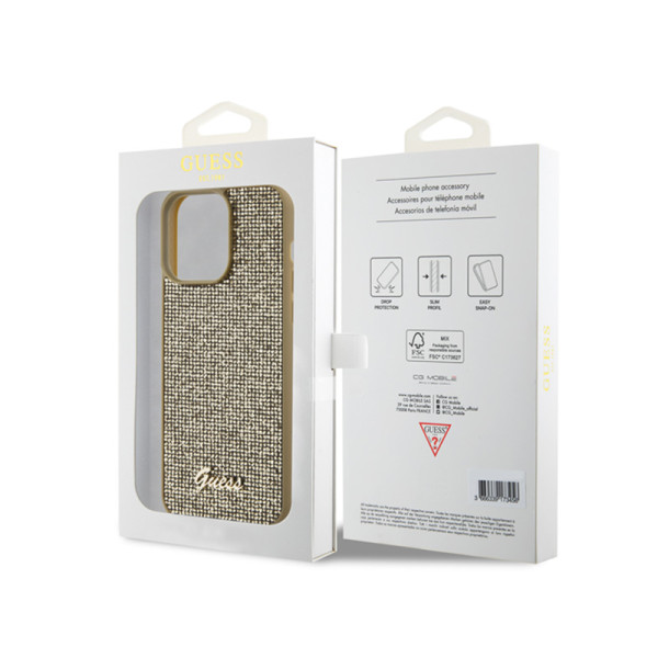 Etui Do iPhone 15 Pro Max Guess Disco Metal Script Złoty