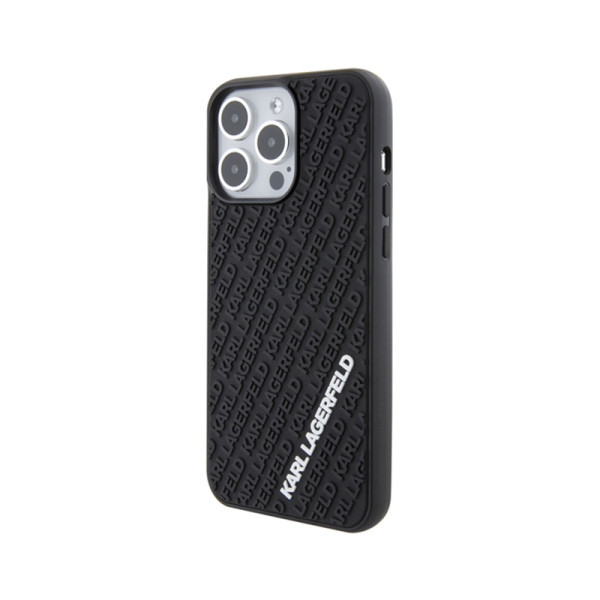 Etui Do iPhone 15 Pro Max Karl Lagerfeld 3D Rubber Multi Logo Czarny