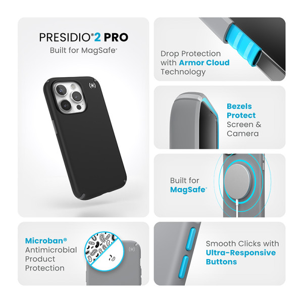 Etui Do iPhone 15 Pro Speck Presidio2 Pro MagSafe Czarny