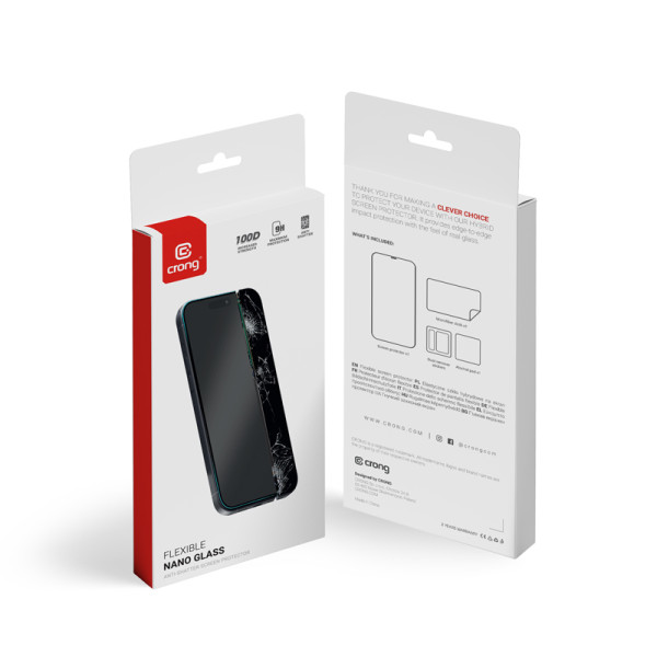 Szkło Hybrydowe Niepękające iPhone 15 Pro Crong Nano Glass