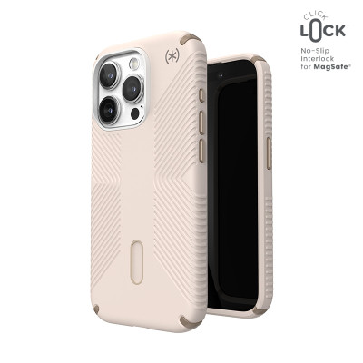 Etui Do iPhone 15 Pro Speck Presidio2 Grip Clicklock & MagSafe Beżowy