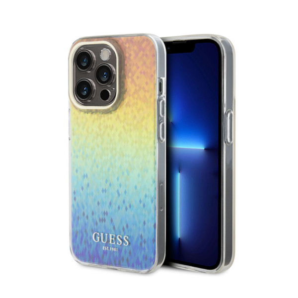 Etui Do iPhone 15 Pro Guess Iml Faceted Mirror Disco Iridescent Przezroczysty