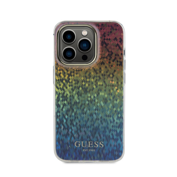 Etui Do iPhone 15 Pro Guess Iml Faceted Mirror Disco Iridescent Przezroczysty