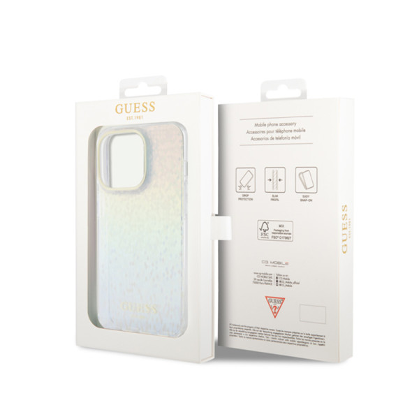 Etui Do iPhone 15 Pro Guess Iml Faceted Mirror Disco Iridescent Przezroczysty