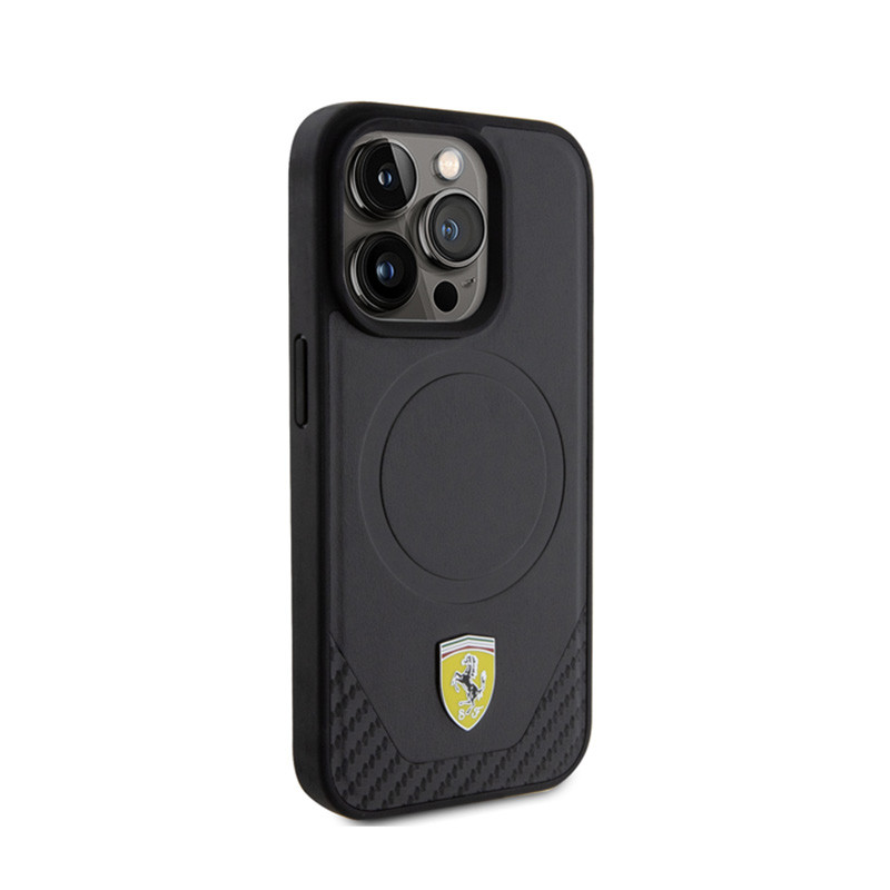 Etui Do iPhone 15 Pro Ferrari Carbon Metal Logo...