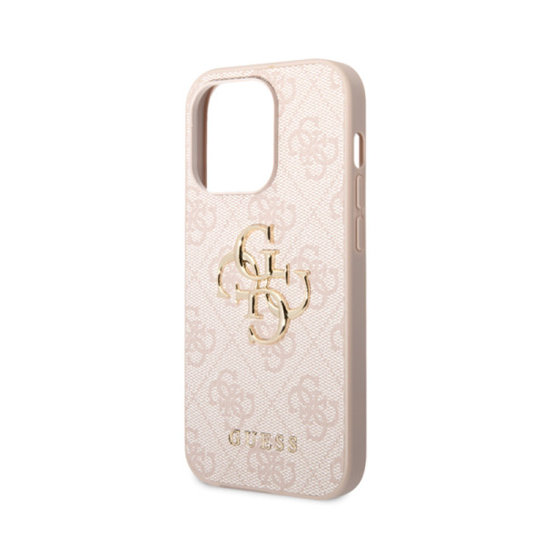 Etui Do iPhone 15 Pro Guess 4G Big Metal Logo Różowy