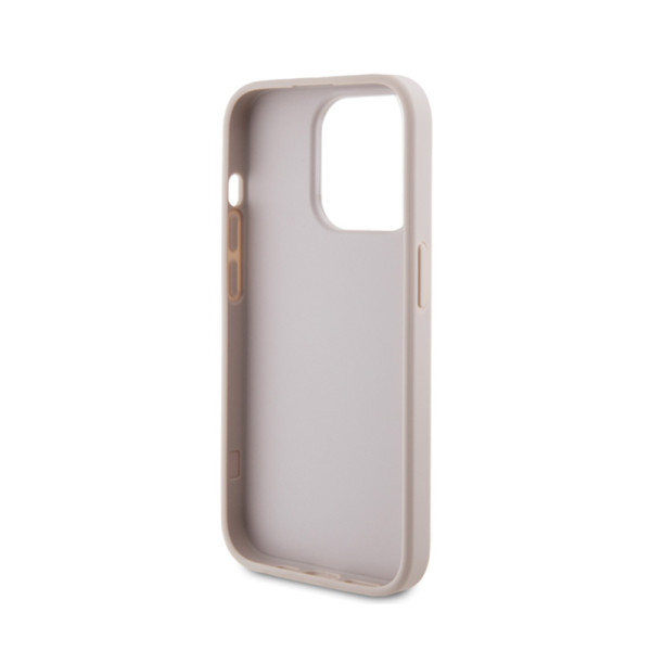 Etui Do iPhone 15 Pro Guess 4G Metal Gold Logo Różowy