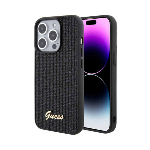 Etui Do iPhone 15 Pro Guess Disco Metal Script Czarny