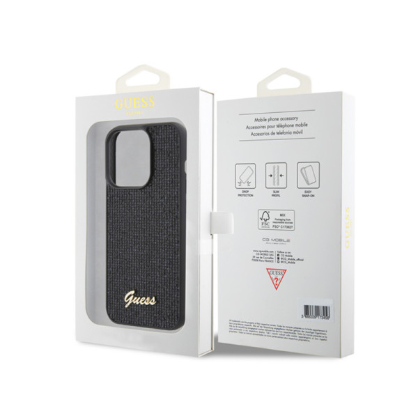 Etui Do iPhone 15 Pro Guess Disco Metal Script Czarny