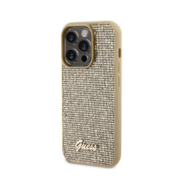 Etui Do iPhone 15 Pro Guess Disco Metal Script Złoty