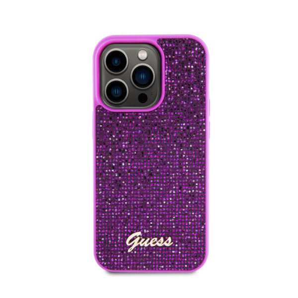 Etui Do iPhone 15 Pro Guess Disco Metal Script Różowy