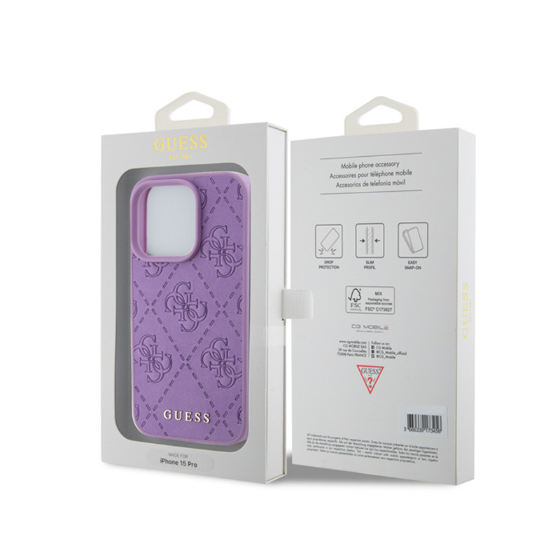 Etui Do iPhone 15 Pro Guess Leather 4G Stamped...