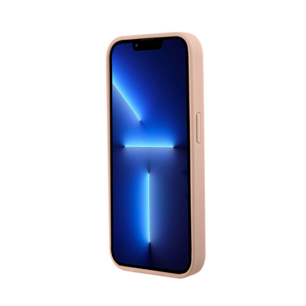 Etui Do iPhone 15 Pro Guess Croco Triangle Metal Logo Różowy