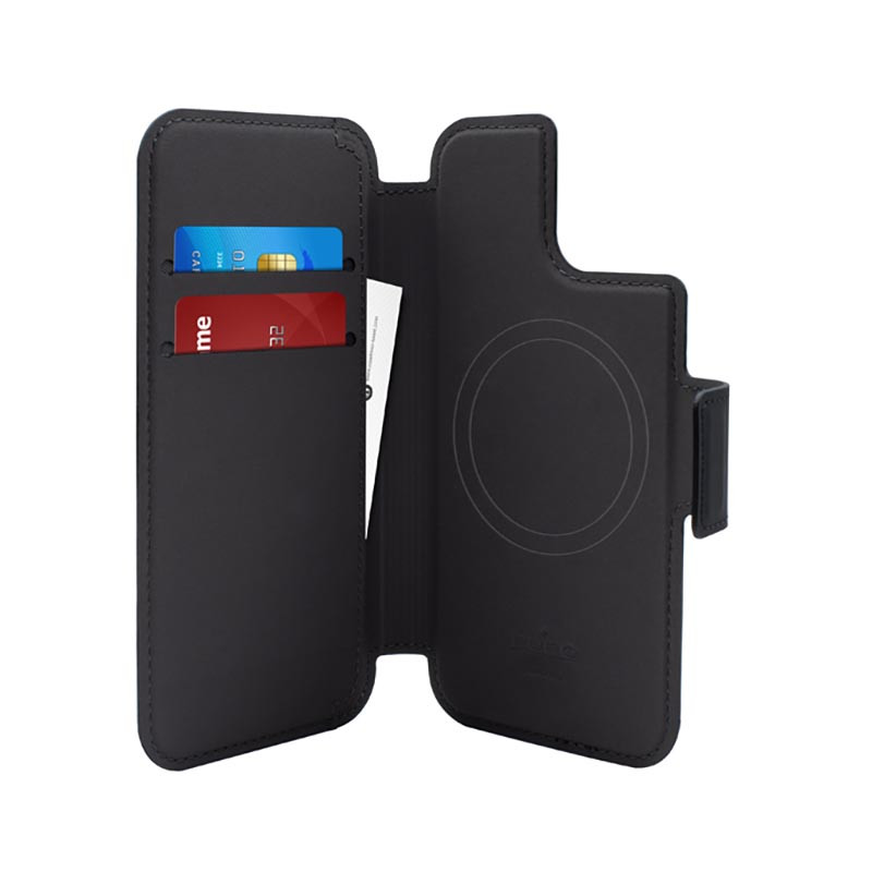 Etui Do iPhone 15 Plus / 14 Plus / 12 Pro Max Puro Folio MagSafe Case Czarny