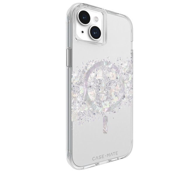 Etui Do iPhone 15 Plus Zdobione Masą Perłową Case-Mate Karat MagSafe Przezroczysty