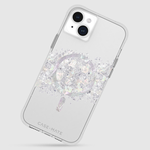 Etui Do iPhone 15 Plus Zdobione Masą Perłową Case-Mate Karat MagSafe Przezroczysty