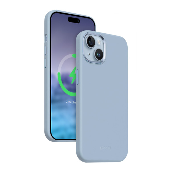 Etui Do iPhone 15 Plus MagSafe Crong Color Cover Lux Magnetic Niebieski