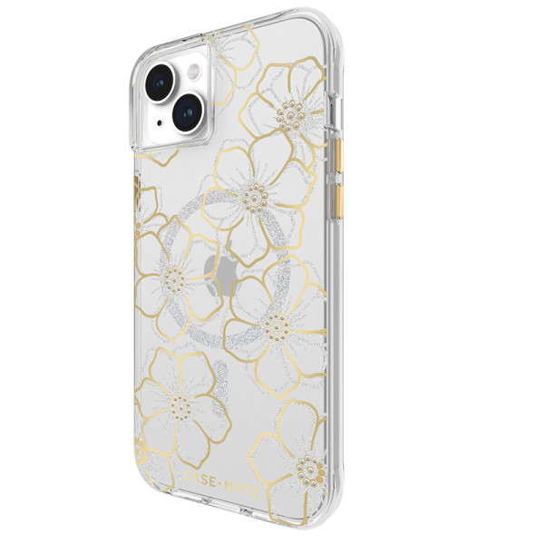 Etui Do iPhone 15 Plus Case-Mate Floral Gems MagSafe Złoty