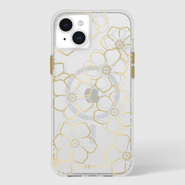 Etui Do iPhone 15 Plus Case-Mate Floral Gems MagSafe Złoty