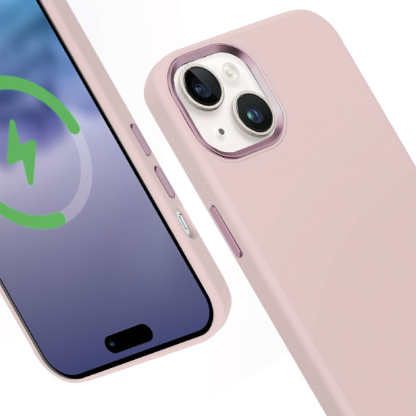 Etui Do iPhone 15 Plus MagSafe Crong Color Cover Lux Magnetic Różowy