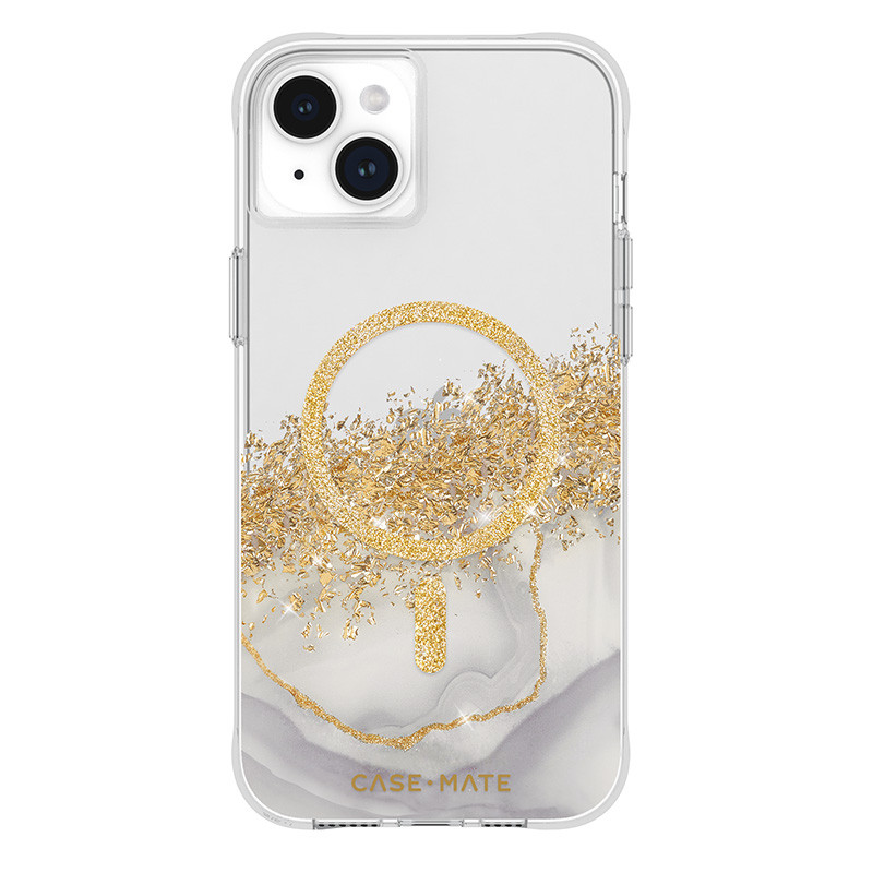 Etui Do iPhone 15 Plus Zdobione Złotem Case-Mate Karat MagSafe Przezrpczysty