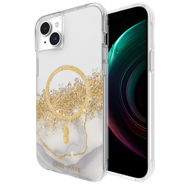 Etui Do iPhone 15 Plus Zdobione Złotem Case-Mate Karat MagSafe Przezrpczysty