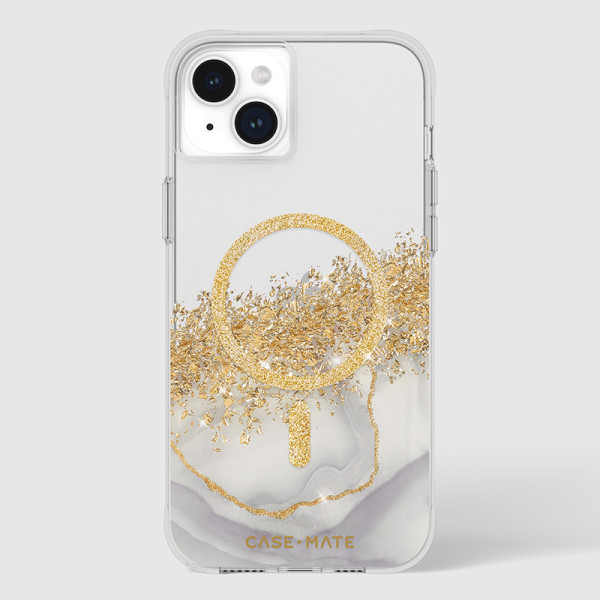 Etui Do iPhone 15 Plus Zdobione Złotem Case-Mate Karat MagSafe Przezrpczysty